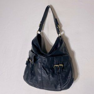 Olivia + Joy Black Faux Leather Boho Hobo Bag Shoulder Bag Purse